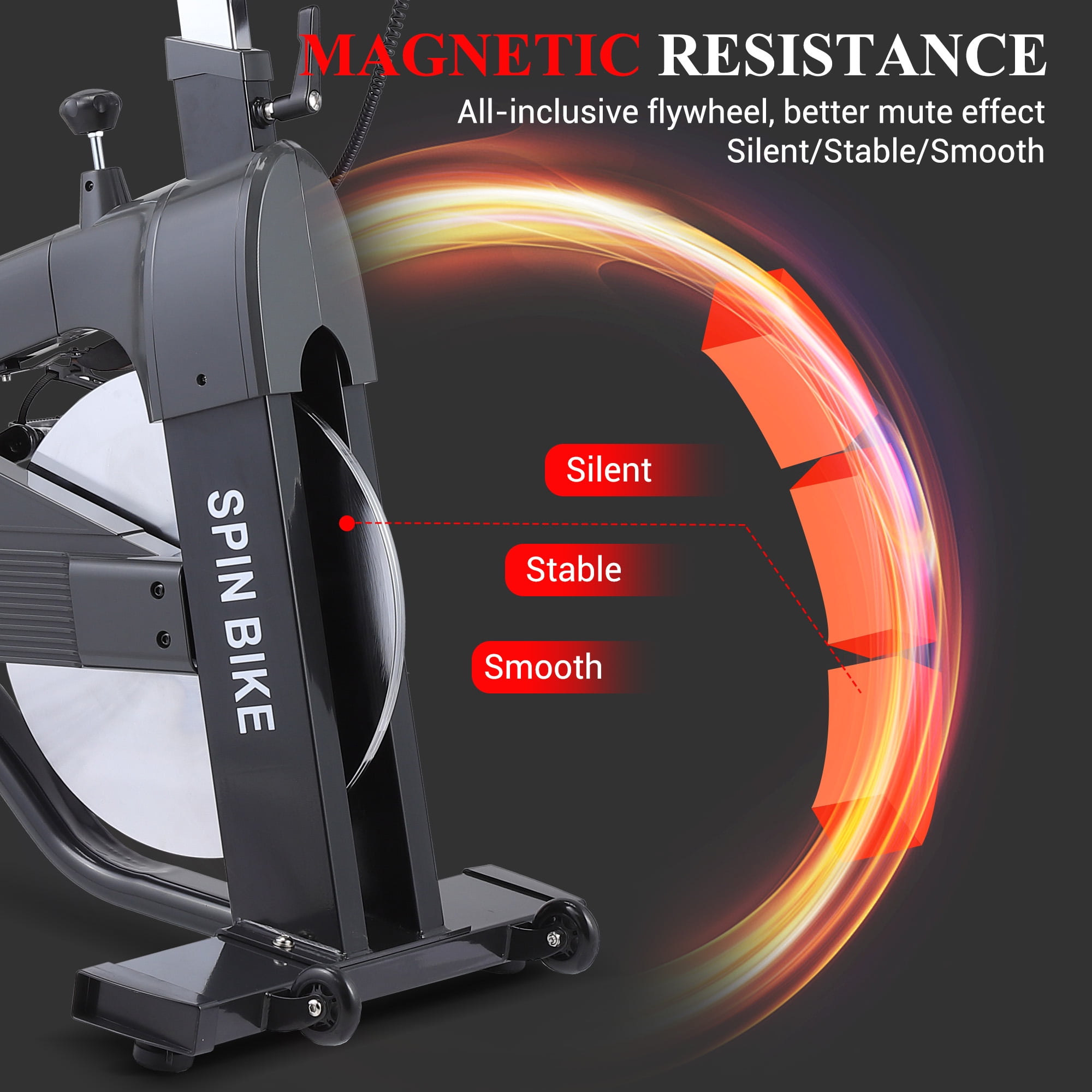 Magnetic Exercise Bike Indoor Cycling Bike for Home Cardio Workout Stationary Bike Heavy-Duty Flywheel Quiet Belt Drive