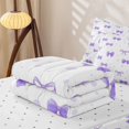 thumbnail image 5 of Erosebridal Cute Bow-Tie Zipper Queen Comforter Set with Fitted Sheet and 2 Pillowcases, Cute Bowtie Zipper Bedding Set, Reversible, Lavender Purple, Reversible, 5 of 7