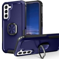 SaniMore for Samsung Galaxy S23 Plus Multi-Functional Case, 3-Layer Protection Magnetic Cover Support Car Mount & 360° Rotatable Metal Ring Kickstand Full Body Shockproof Protective Shell, Blue