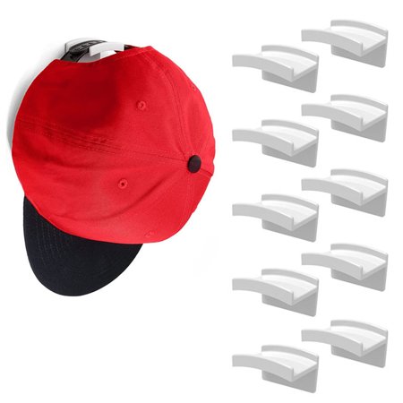 

Adhesive Hat Hooks | Hat Display Rack | Cap Holder Organizer for Wall Minimalist Hat Rack No Drilling Strong Hold Hat Hangers ( 10 Pcs)