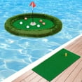 thumbnail image 4 of Costway Oval Floating Golf Green Includes Golf Hitting Mat 6 Golf Balls Golf Flag, 4 of 10