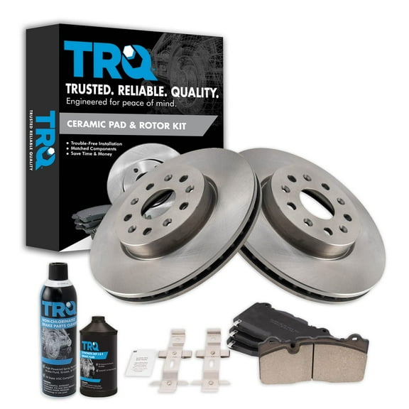 TRQ Front Ceramic Brake Pads Rotors Kit Fits 2016-2019 Cadillac CTS BKA27078
