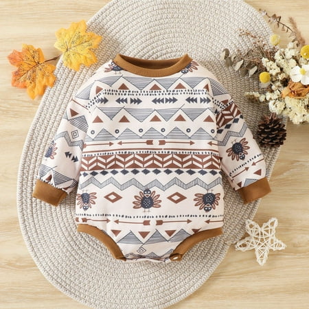 

Boys Girls Long Sleeve Cartoon Thanksgiving Turkey Printed Romper Bodysuit For Babys Clothes