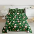 thumbnail image 2 of Homewish Magical Santa Claus Queen Comforter Set, Cartoon Xmas Tree Gift Bedding Sets, Green Christmas Theme Reversible Bedding Comforter Set, Luxury Bedroom Decor, 3pcs, 2 of 8
