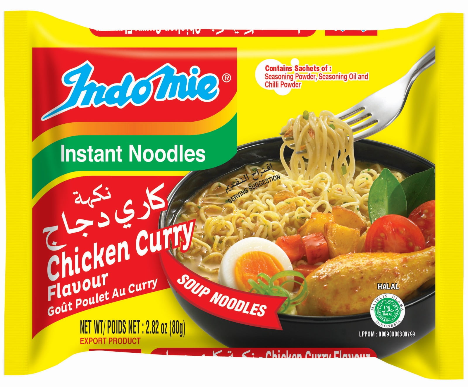 Indomie Instant Soup Noodles/ Chicken Curry Flavour / Total