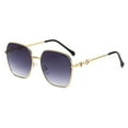 thumbnail image 2 of Gafas de sol cuadradas retro para tiro callejero, gafas de sol de moda con montura grande, hechas de metal, 2 of 6