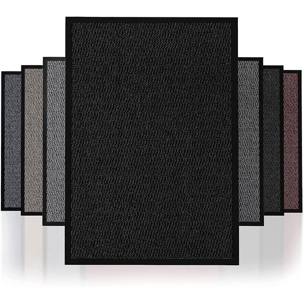 Barrier Door Mat Heavy Duty Rubber Non-Slip Floor & Kitchen Mat Easy Clean Absorbent Soft Feel Entrance Rug Floor Mat (Black, 40x60 cm)