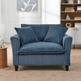 thumbnail image 2 of Leumius Accent Chair Armchair,Comfy Upholstered Single Sofa Chair with 2 Pillow for Living Room,Bedroom,Blue, 2 of 8