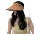 thumbnail image 1 of Empty Top Letter Logo Elastic Rope Hair Hoop Design Sun Hat Women Extended Brim Outdoor Riding Hat, 1 of 10