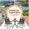 thumbnail image 4 of YSNW 3 Pieces Patio Dining Set with Round Glass Table, Folding Chairs, Outdoor Chairs Table Set with Umbrella Hole for Garden Poolside Backyard, 4 of 7