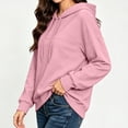 thumbnail image 5 of Taqqpue Women Long Sleeve Shirts Lightweight Drawstring Hooded Sweatshirt Loose Fit Fall Winter Oversized Pullovers Tops with Pockets for Women, 5 of 6