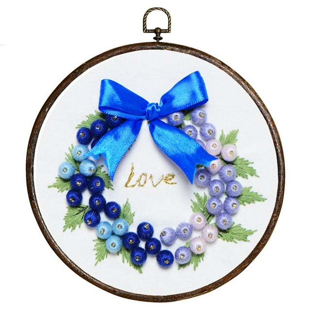 Embroidery Kit Ribbon Simple Embroidery Set Flower Embroidery for Beginner