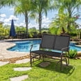 thumbnail image 2 of Yaheetech 2-Person Patio Swing Glider Bench Texteline with Steel Frame, Black, 2 of 7
