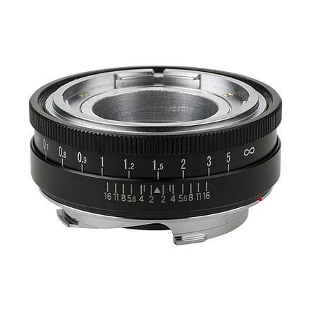 Fotodiox Pro Lens Mount Adapter in Black - Voigtlander Nokton & Ultron 50mm Lenses to Leica M Mount Rangefinder Camera Body with Leica 6-Bit M-Coding and RF Coupled