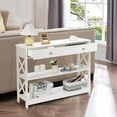 thumbnail image 4 of Gymax Console Table Drawer Shelves Sofa Accent Table Entryway Hallway White, 4 of 10