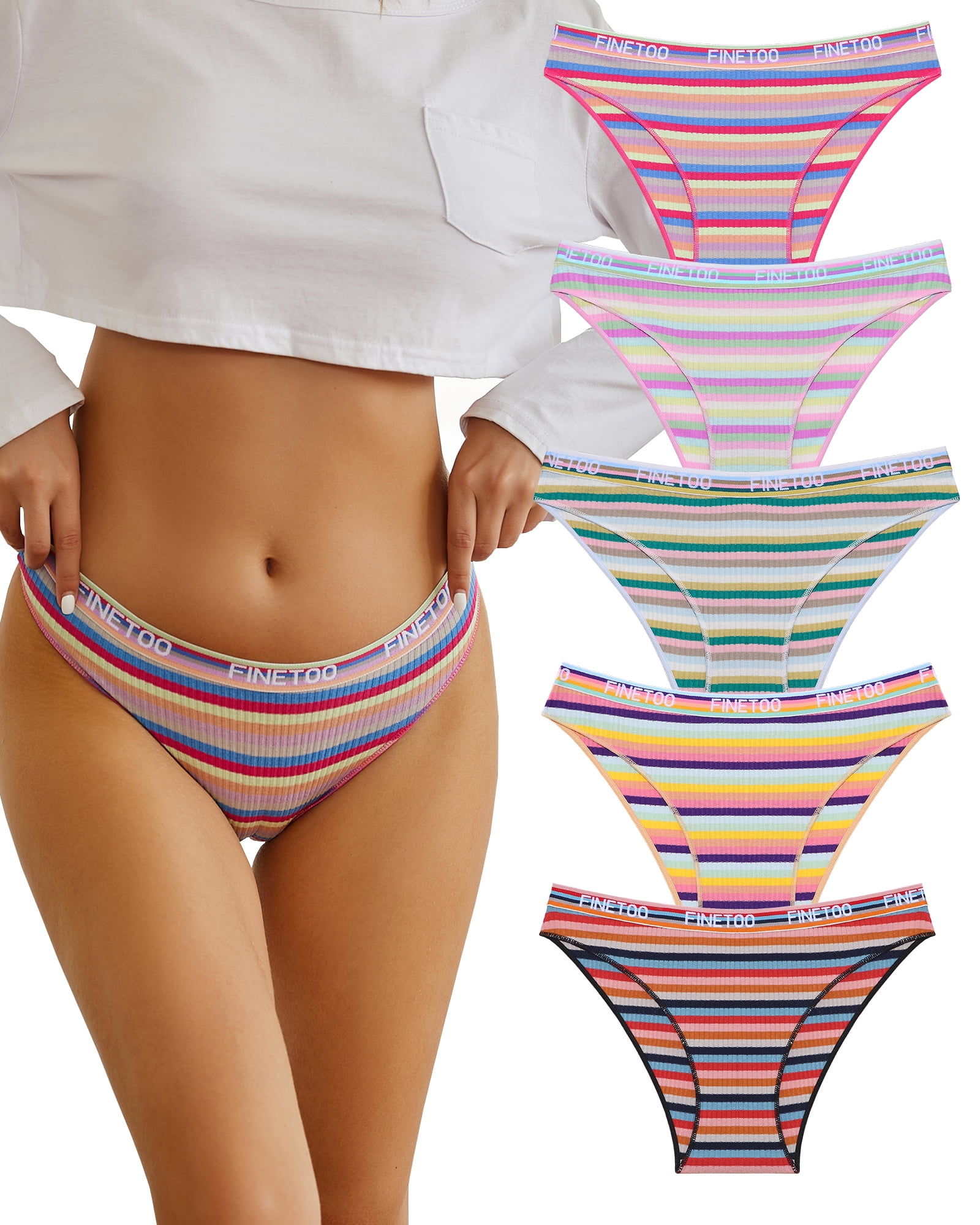 5 Pack Cotton Underwear for Women Cheeky High Cut Breathable