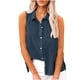 thumbnail image 3 of Camisetas para mujer,Blusa sin mangas para mujer, top informal con cuello vuelto, camisa de poliéster, color liso, ropa de verano, sopatenor, 3 of 9