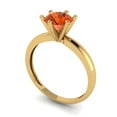 thumbnail image 2 of 1 ct Round Cut Simulated Red Diamond Solitaire 18K Yellow Gold Womens Engagement Ring, 2 of 5