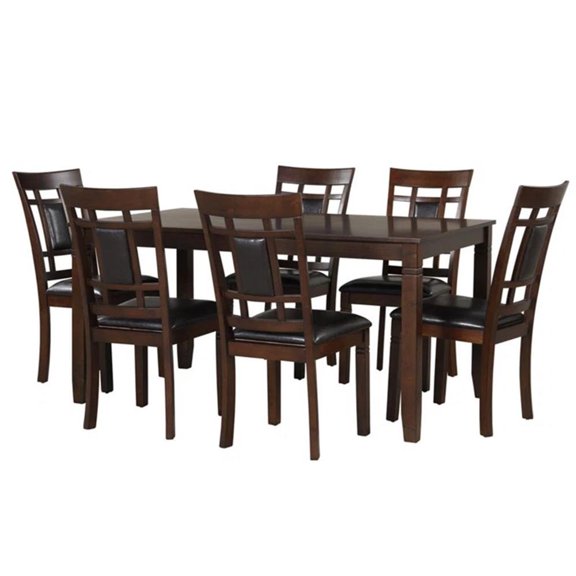 Pemberly Row 7 Piece Solid Wood Dining Set with Table and 6 Chairs in Espresso