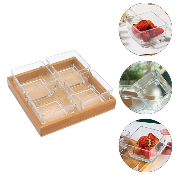 DEEPCRAFF Fruit Trays Divided Fruit Tray Design 1 Set 7.66X7.66X2.36in