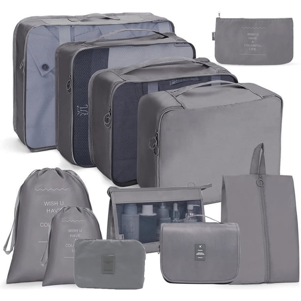 Bolsa de almacenamiento de viaje, juego de 10 piezas, organizador de ropa para equipaje de viaje, bolsa de almacenamiento, juego de almacenamiento simple y separado