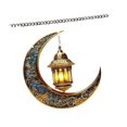 thumbnail image 3 of Adorno colgante de luna 2D para Ramadán, decoración de Ramadán, letrero colgante para puerta de Eid Mubarak Azul, 3 of 9
