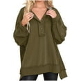 thumbnail image 3 of Wiyuqeen Solid Oversized Sweatshirts Womens Loose Button V Neck Sweatshirt Y2K Fall Sweatshirt for Teen Girl Fashion Long Sleeve Pullover, 3 of 8