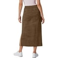 thumbnail image 4 of Ediodpoh Womens Skirt Women's High Waist Solid Color Casual Drawstring Side Slit Skater Skirt with Pockets Stretchy Comfortable A Line Coffee XL, 4 of 7