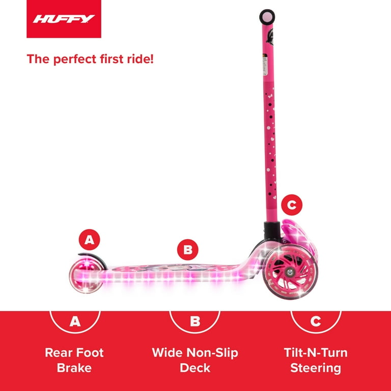 Free Shipping! Huffy Disney Minnie Mouse Light-Up Toddler Scooter