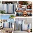 thumbnail image 5 of Grey Blue Vertical Stripes Outdoor Waterproof Pillow Covers, Modern Minimalist Abstract Decorative Square Throw Pillowcase Sofa Cushion Sham for Patio/Couch/Chair, 24"x24" 2 Pack, 5 of 8