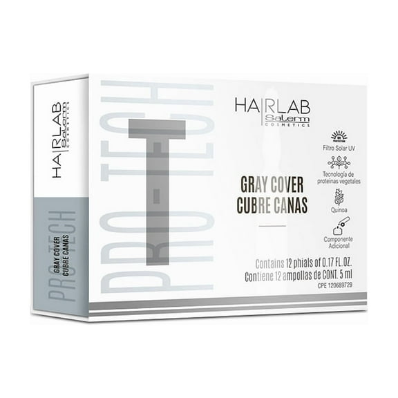 Salerm Hair Lab Gray Cover (Cubre Canas) 12 counts, 0.17 FL.OZ each
