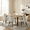 Beige, variant on Homy Casa 7 Piece Dining Table Set with 6 Grey Upholstered Chairs, Rectangular Kitchen Table Set