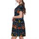 thumbnail image 2 of Disketp Mexican Flower para Vestido de Manga Corta para Mujeres, Vestidos de Verano para Mujeres, Casual y Holgado para la Playa, 2 of 6