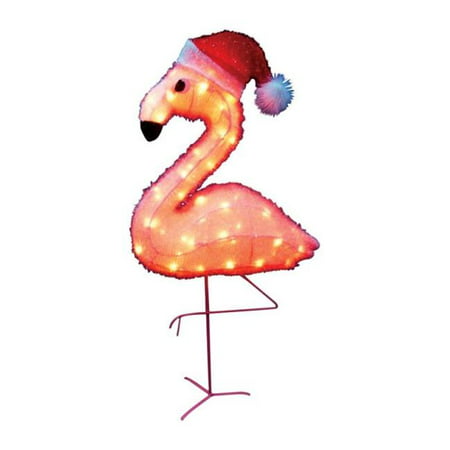 Product Works 36008-MP2 Prelit Pink Tinsel Flamingo 32 in. Tall- pack ...