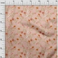 thumbnail image 2 of oneOone Silk Tabby Peach Fabric Flower & Leaves Watercolor Diy Clothing Quilting Fabric Print Fabric By Yard 42 Inch Wide, 2 of 4
