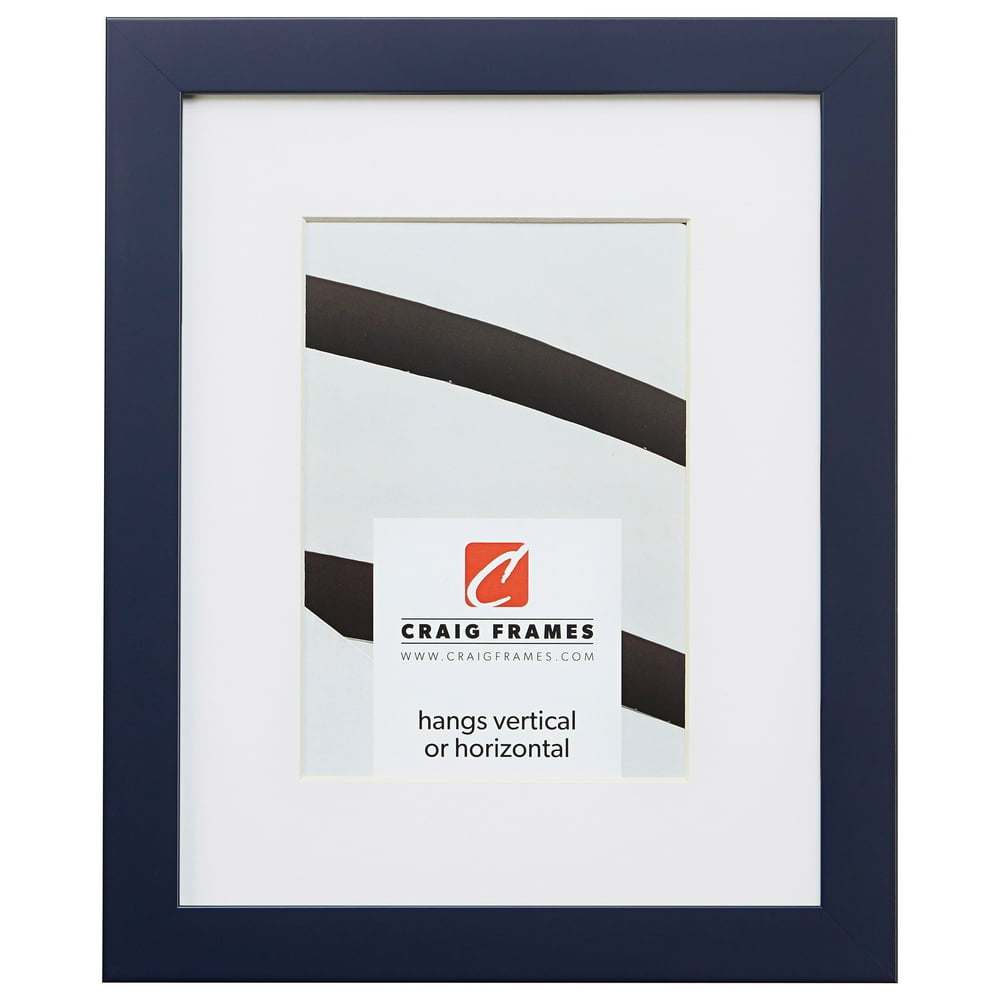 Craig Frames Confetti, 11x14 inch Modern Navy Blue Picture Frame Matted