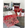 thumbnail image 4 of Fennco Styles Christmas Embroidered Holly Cloth Napkins 20" W x 20" L, Set of 4 – Red Dinner Napkins for Home, Holiday Décor, Family Gathering, Banquets, Special Occasion, 4 of 6