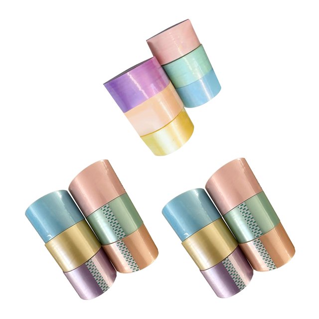 Cintas de bolas adhesivas perfecl Cinta decorativa colorida educativa 18 piezas