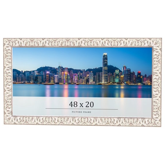 48x20 Frame White Real Wood Picture Frame Width 1.5 inches | Interior Frame Depth 0.5 inches |
