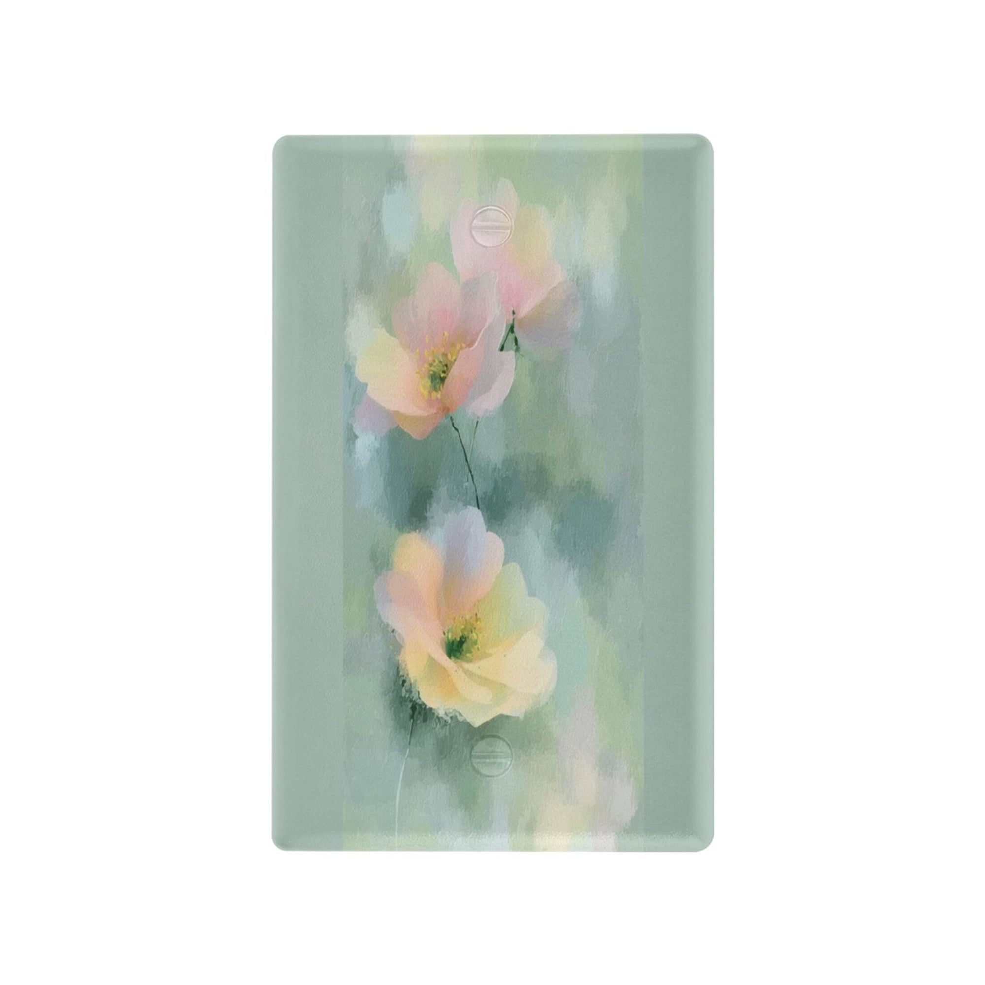 IAUYY Retardant PC Material Unused Outlet Cover Switch Plate Covers Easy DIY Installation with Screws Light Switch Cover Plate Pastel Floral Watercolor Style