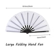 thumbnail image 3 of 2pcs pack Large Foldable Hand Fan 33cm 13inch 2pcs White with Black Rib Solid Handheld Fan for DIY Painting, 3 of 6