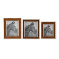 thumbnail image 1 of Set of 3 Elegant Rustic Brown Leather Unique Frames with Silver Trim, 5x4, 7x6, 8x10 Photo Sizes, 1 of 2