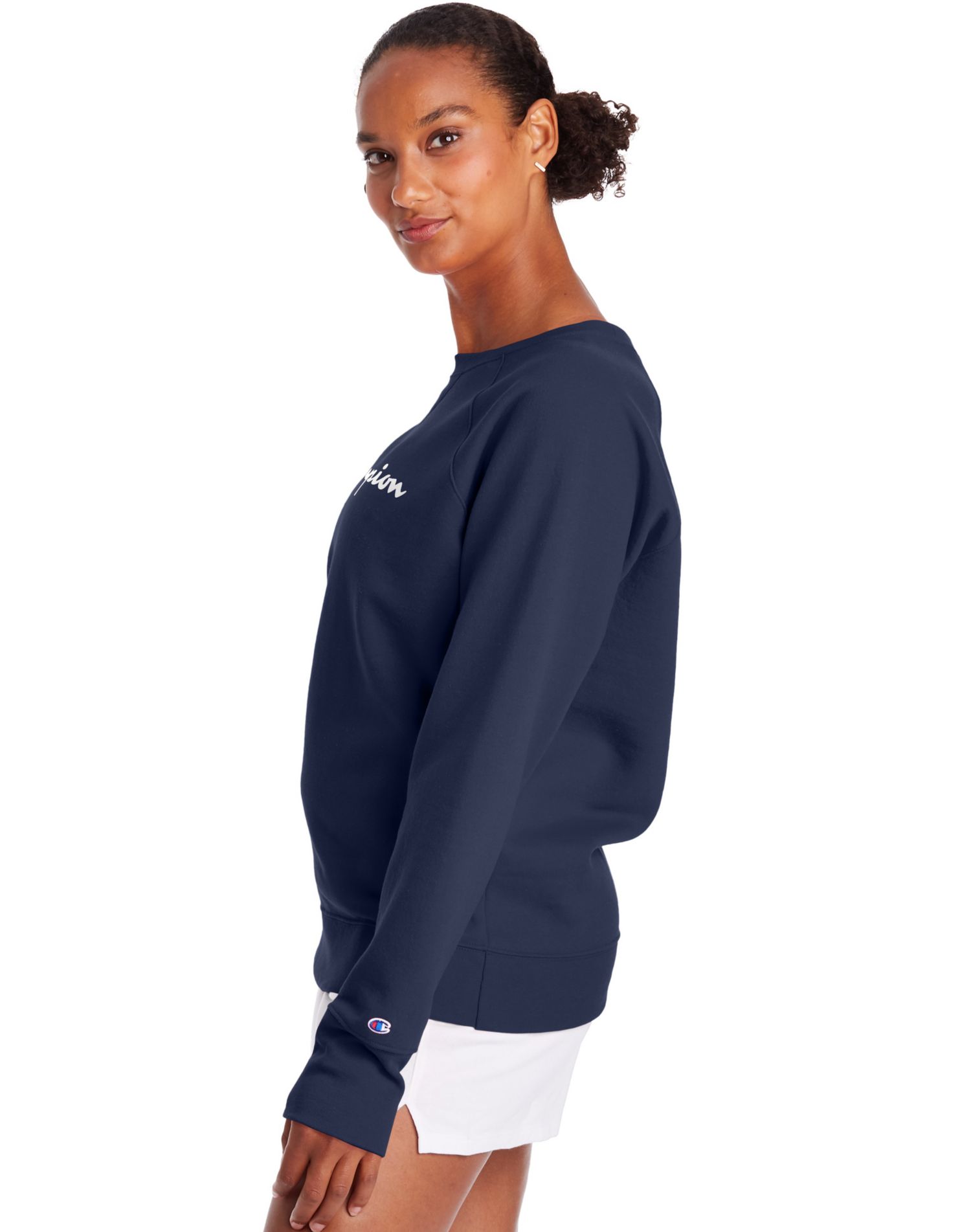 Champion women's script logo powerblend boyfriend crew sweatshir sale