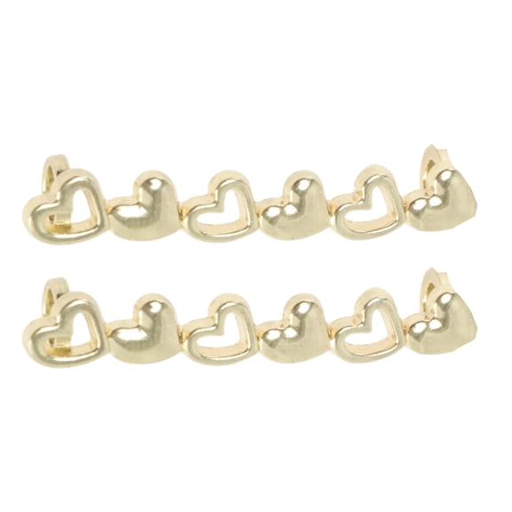 Unique Bargains 1 Pair Shoelace Charms Hollowout Hearts Fashion Shoe Accessories Gold Tone