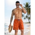 thumbnail image 3 of APTRO Mens Swim Trunks with Compression Liner 5 inch Inseam Quick Dry 2 in 1 Beach Bathing suits with Zipper Pockets 1-Orange XL, 3 of 7