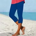 thumbnail image 2 of Enjoytime Capri Leggings for Women Solid Color High Waisted Slim Capris Tummy Control Workout Yoga Pants, 2 of 6