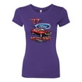 thumbnail image 2 of Wild Bobby, 1977 Ford Motors 77 Mustang Silhouette, Cars and Trucks, Women Slim Fit Junior Tee, Purple Rush, Medium, 2 of 4