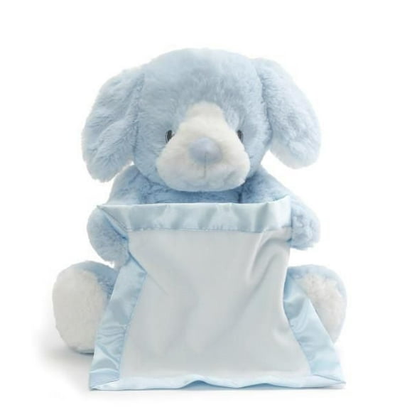 Peek-a-Boo Furry Friends Animated Peek-a-Boo Puppy Plush, Blue, 10"
