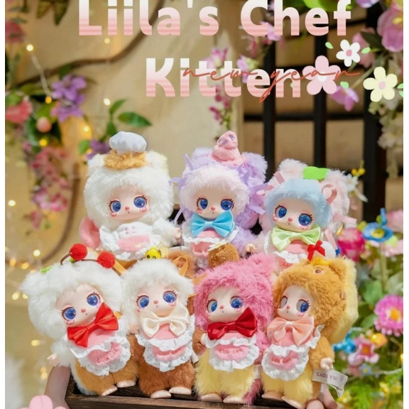 Baby Three Liila's Chef Kitten V4 Series Random Eyes Blind Box Cute Plush Figure
