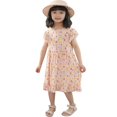 thumbnail image 2 of Ruyang Toddler Girls Hawaiian Sundress Print Ruffle Fly Sleeve Crewneck Dresses Summer A-line Swing Beach Vacation Dresses, 2 of 8